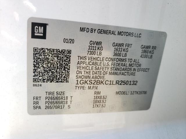 Photo 10 from auction – 2020 GMC YUKON SLT with VIN 1GKS2BKC1LR250132