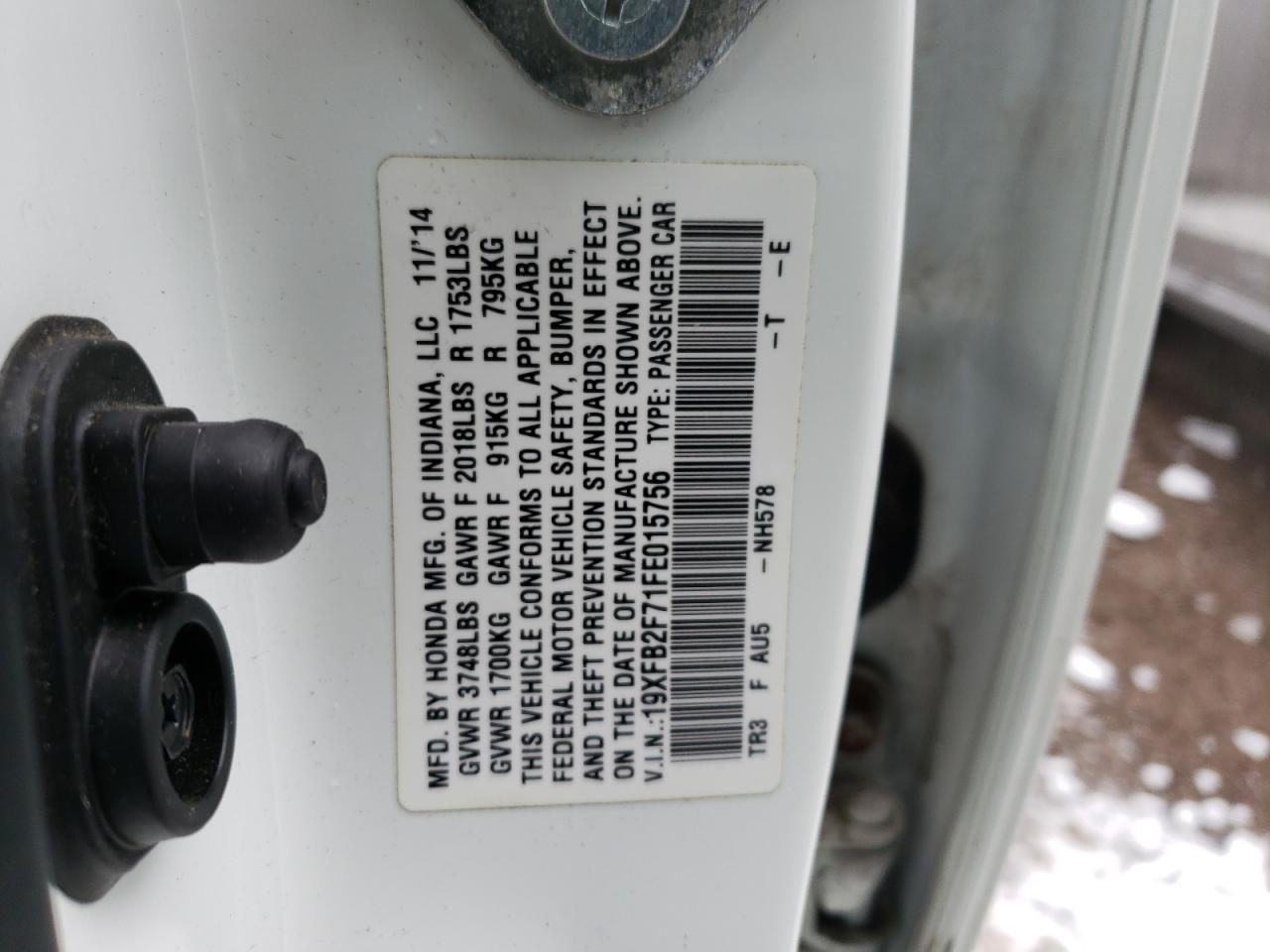 صورة رقم 10 من المزاد - 2015 HONDA CIVIC SE مع VIN 19XFB2F71FE015756