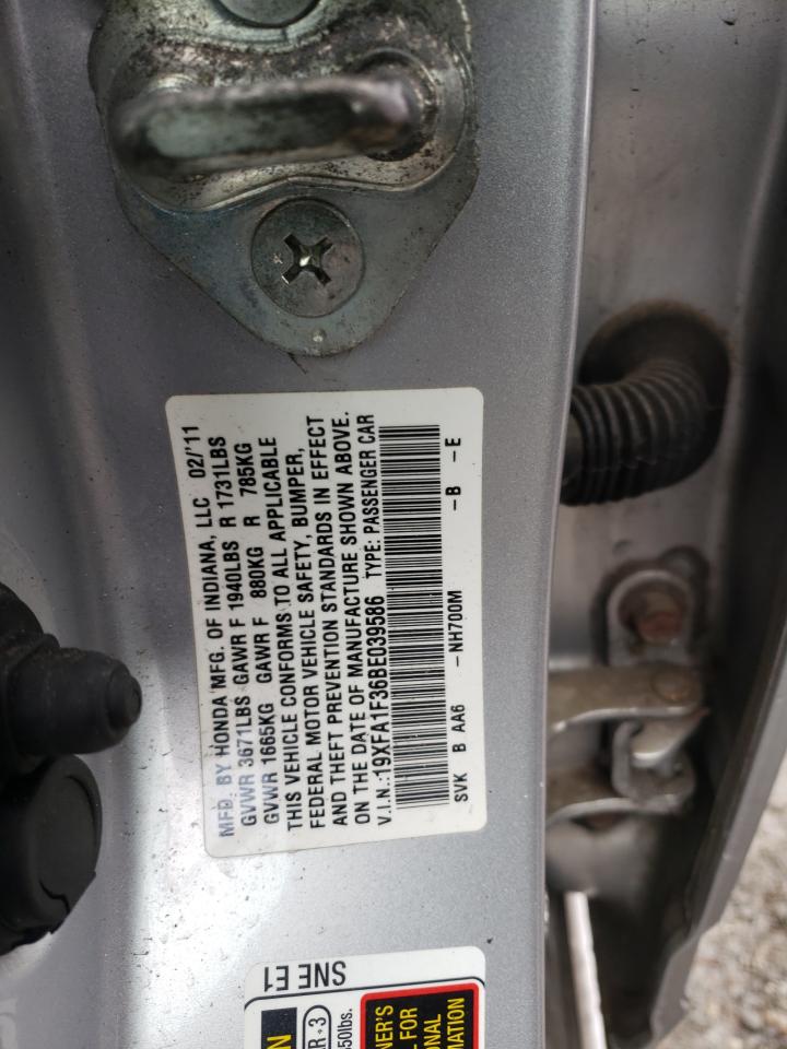Photo 10 from auction – 2011 HONDA CIVIC VP with VIN 19XFA1F36BE039586