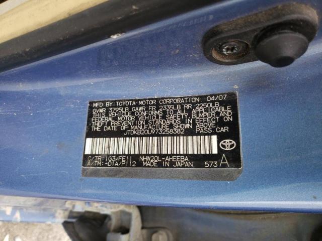 Photo 10 from auction – 2007 TOYOTA PRIUS with VIN JTDKB20U567520776