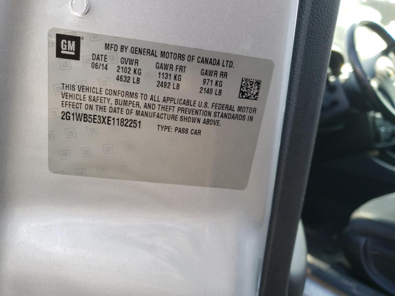 Photo 10 from auction – 2014 CHEVROLET IMPALA LIM with VIN 2G1WB5E3XE1182251