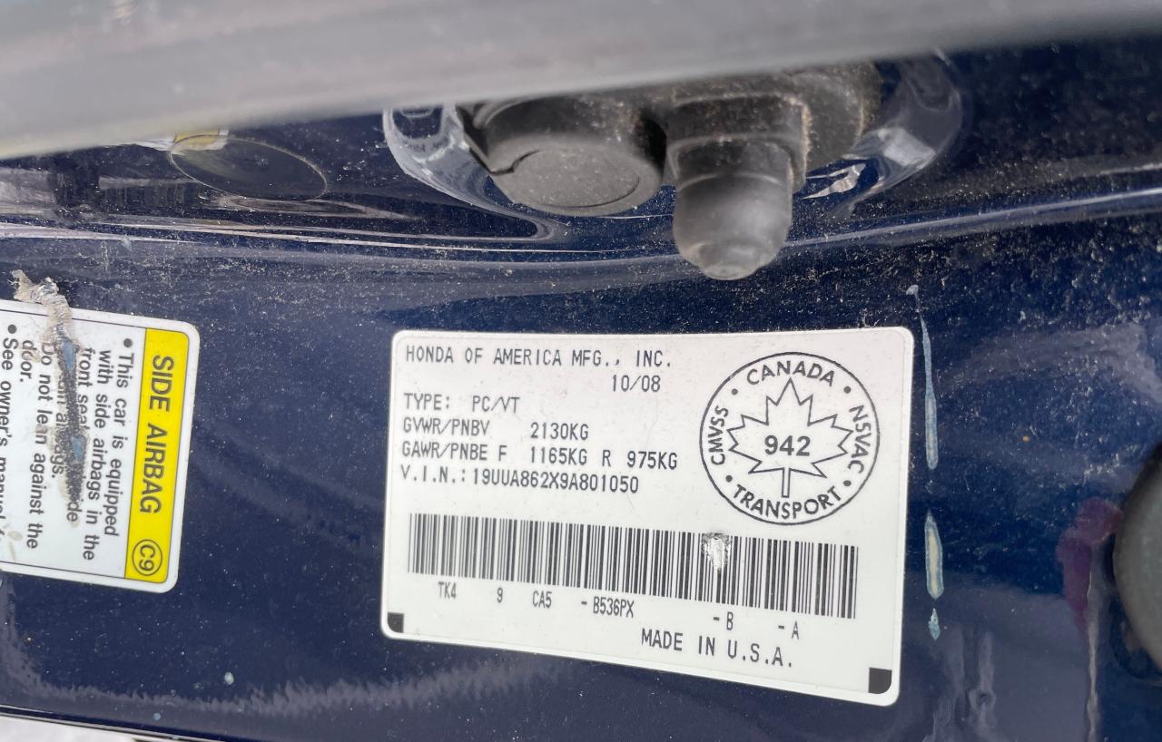 Photo 10 from auction – 2009 ACURA TL with VIN 19UUA862X9A801050