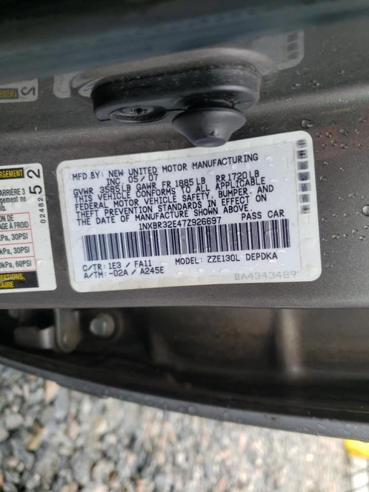 Photo 10 from auction – 2007 TOYOTA COROLLA CE with VIN 1NXBR32E47Z926697