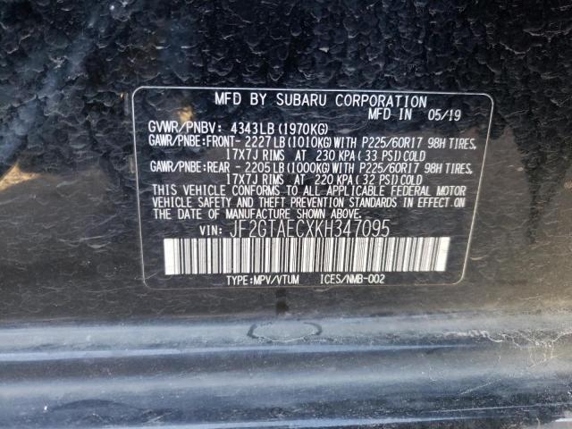 Photo 10 from auction – 2019 SUBARU CROSSTREK with VIN JF2GTAECXKH347095