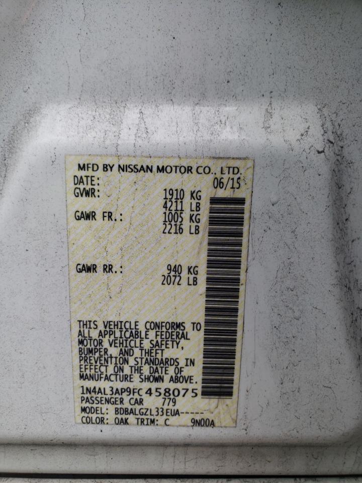 Photo 10 from auction – 2015 NISSAN ALTIMA 2.5 with VIN 1N4AL3AP9FC458075