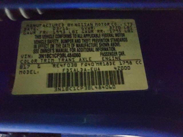 Photo 10 from auction – 2011 NISSAN VERSA S with VIN 3N1BC1CP3BL484060