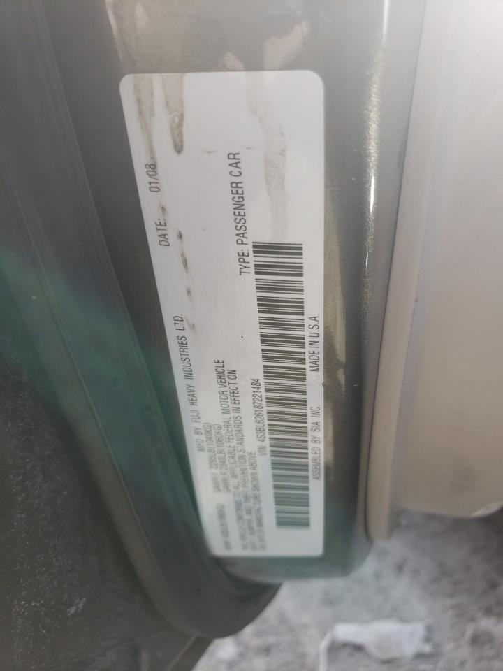 Photo 10 from auction – 2008 SUBARU LEGACY 2.5 with VIN 4S3BL626187221484