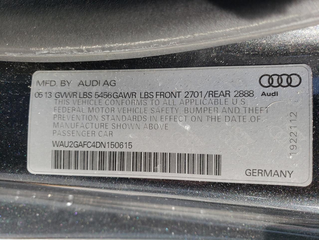 Photo 10 from auction – 2013 AUDI A7 PRESTIG with VIN WAU2GAFC4DN150615