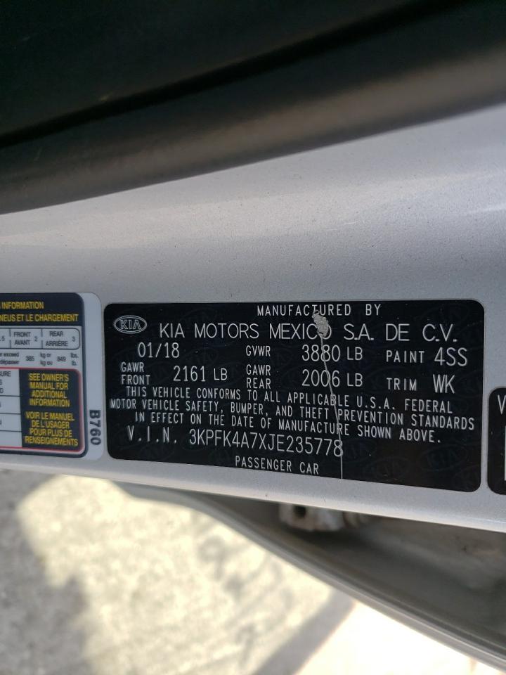 Photo 10 from auction – 2018 KIA FORTE LX with VIN 3KPFK4A7XJE235778