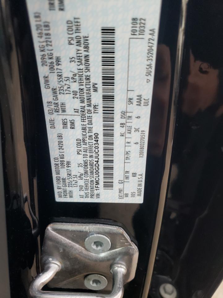 Photo 10 from auction – 2018 FORD ESCAPE SE with VIN 1FMCU0GD4JUC03490