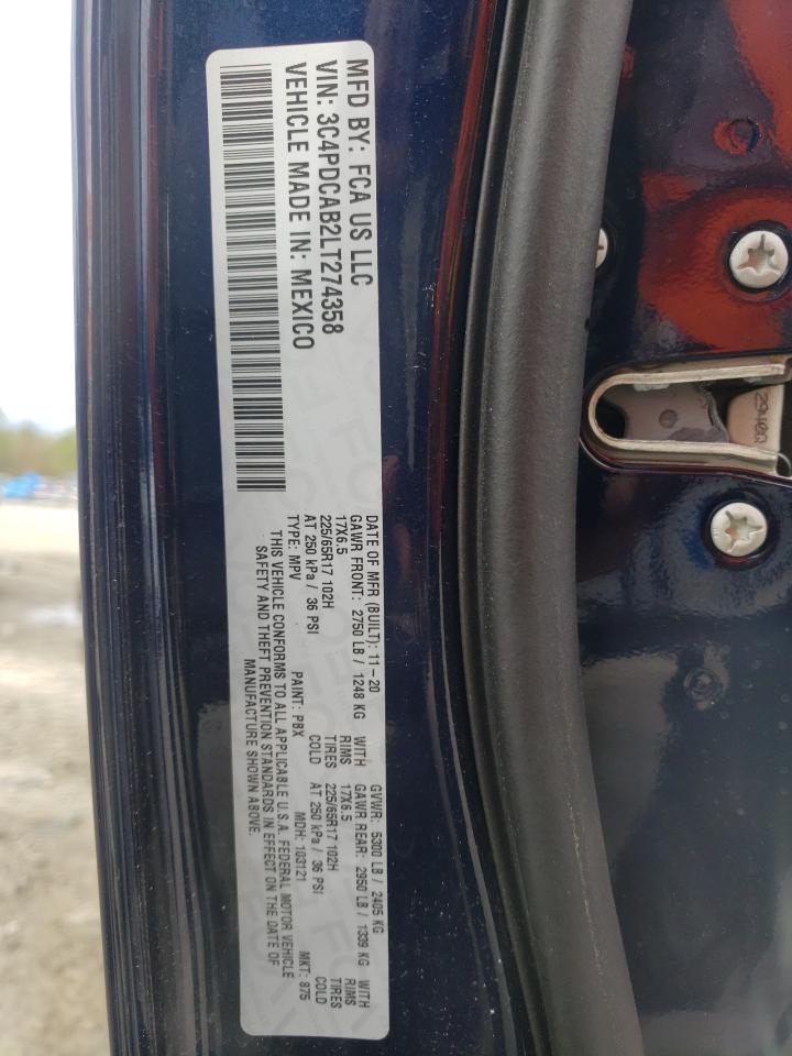 Photo 10 from auction – 2020 DODGE JOURNEY SE with VIN 3C4PDCAB2LT274358