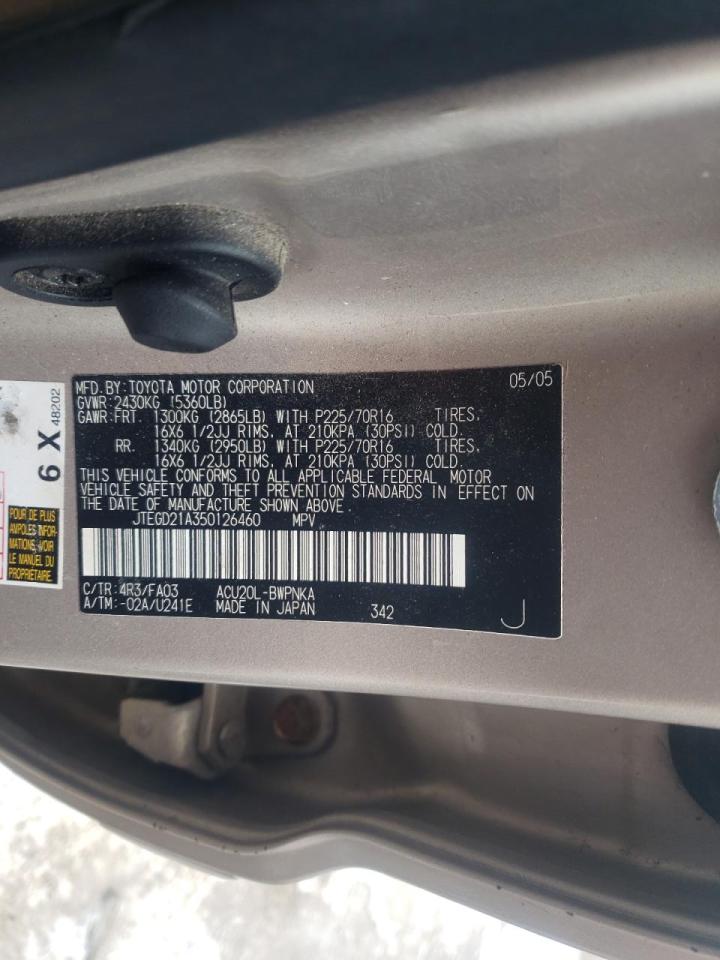Photo 10 from auction – 2005 TOYOTA HIGHLANDER with VIN JTEGD21A350126460