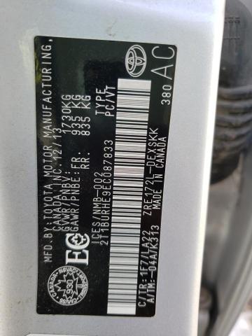 Photo 10 from auction – 2014 TOYOTA COROLLA L with VIN 2T1BURHE9EC087833
