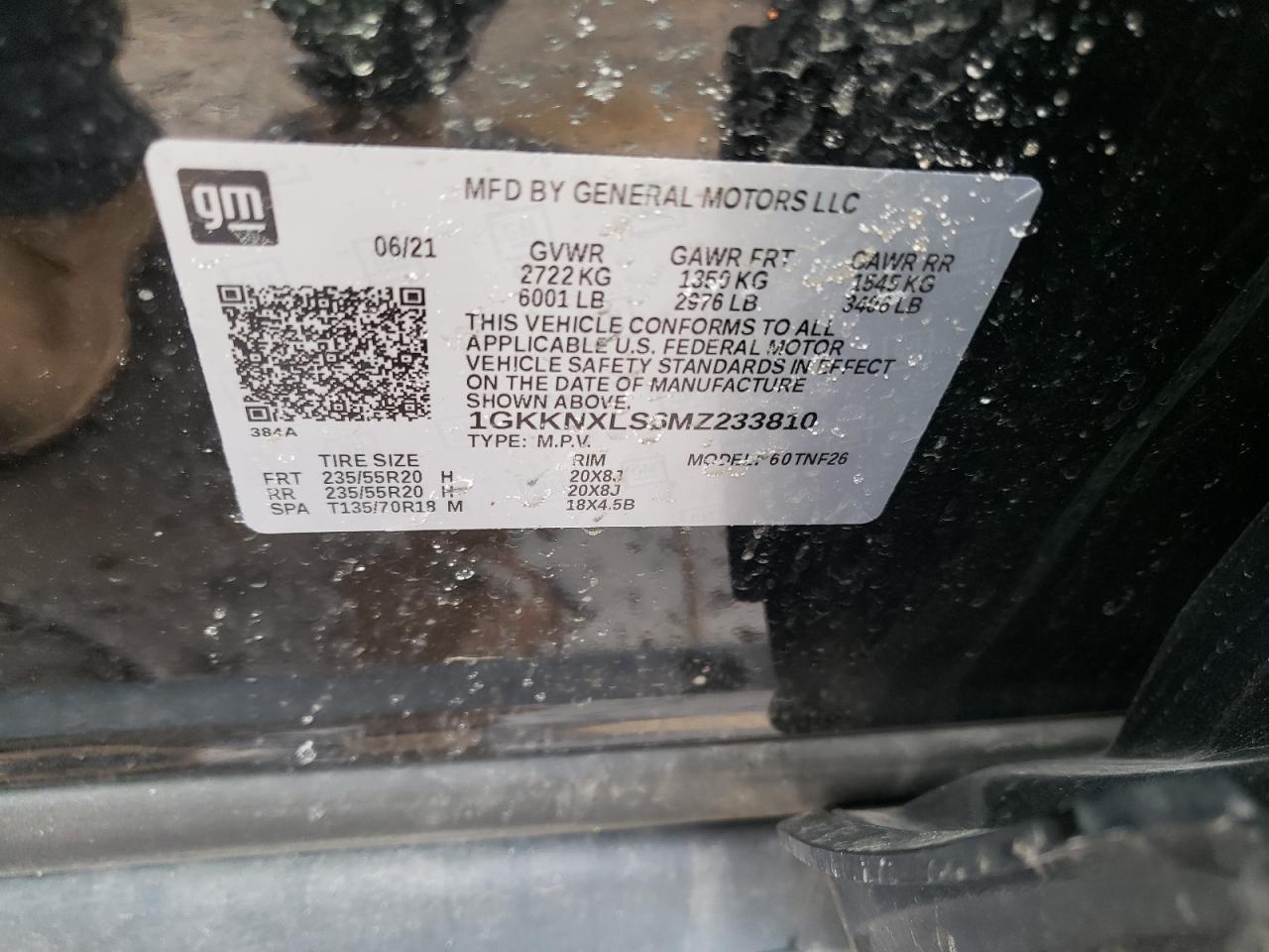 Photo 11 from auction – 2021 GMC ACADIA DEN with VIN 1GKKNXLS6MZ233810
