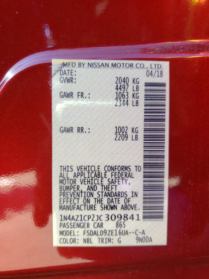 Photo 10 from auction – 2018 NISSAN LEAF S with VIN 1N4AZ1CP2JC309841