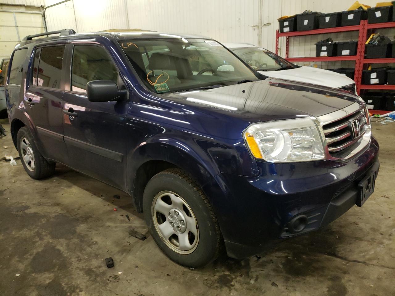 HONDA PILOT LX 2013 with VIN 5FNYF4H2XDB033593 - Photo from auction
