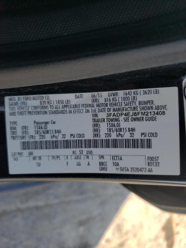 Photo 10 from auction – 2015 FORD FIESTA SE with VIN 3FADP4EJ8FM213408