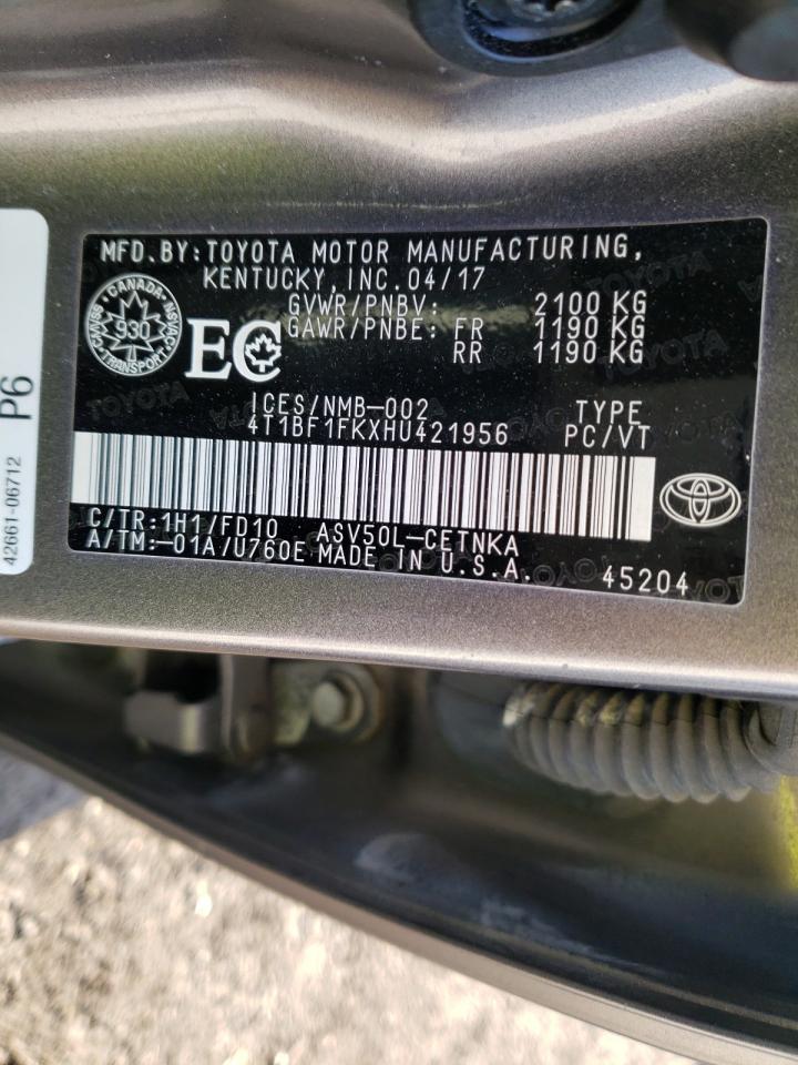 Photo 10 from auction – 2017 TOYOTA CAMRY LE with VIN 4T1BF1FKXHU421956