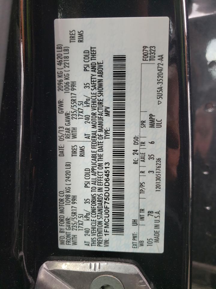 Foto 10 de la subasta – 2013 FORD ESCAPE S con VIN 1FMCU0F75DUD64513