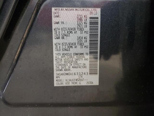 Photo 10 from auction – 2014 NISSAN PATHFINDER with VIN 5N1AR2MN5EC631243