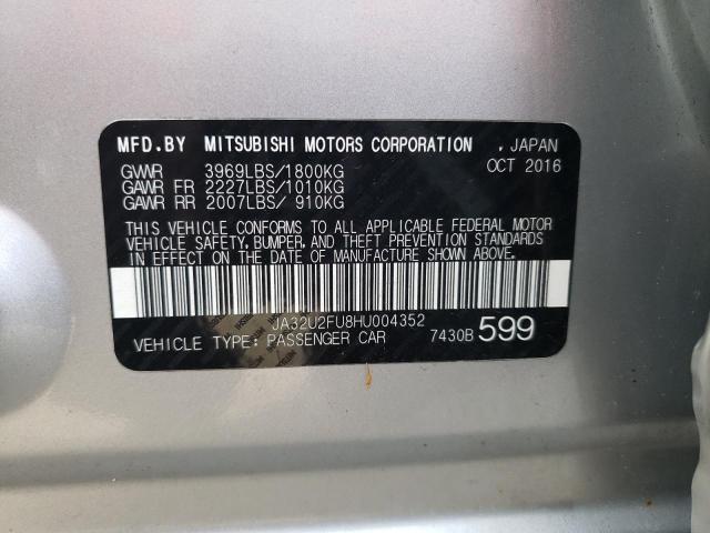 Photo 10 from auction – 2017 MITSUBISHI LANCER ES with VIN JA32U2FU8HU004352