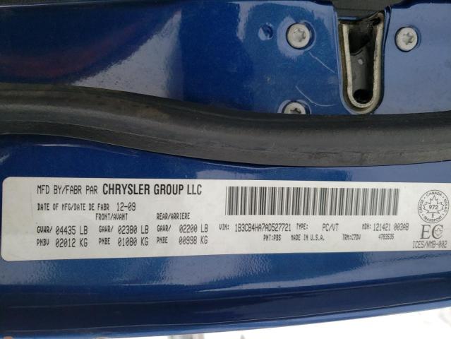 Photo 10 from auction – 2010 DODGE CALIBER SX with VIN 1B3CB4HA7AD527721