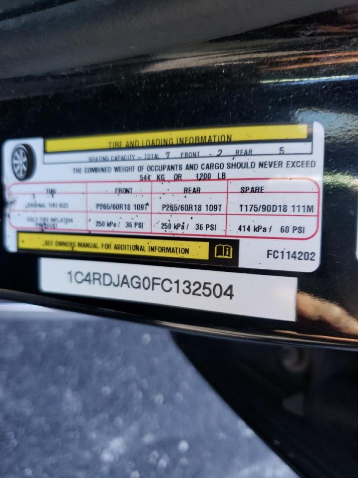 Photo 10 from auction – 2015 DODGE DURANGO SX with VIN 1C4RDJAG0FC132504