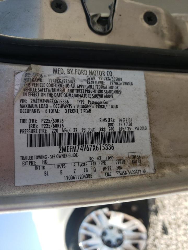 Photo 10 from auction – 2007 MERCURY GRAND MARQ with VIN 2MEFM74V67X615336