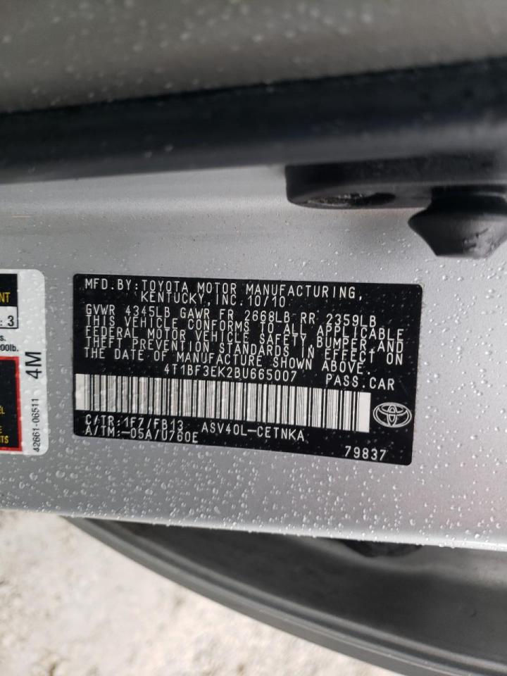 Photo 10 from auction – 2011 TOYOTA CAMRY BASE with VIN 4T1BF3EK2BU665007