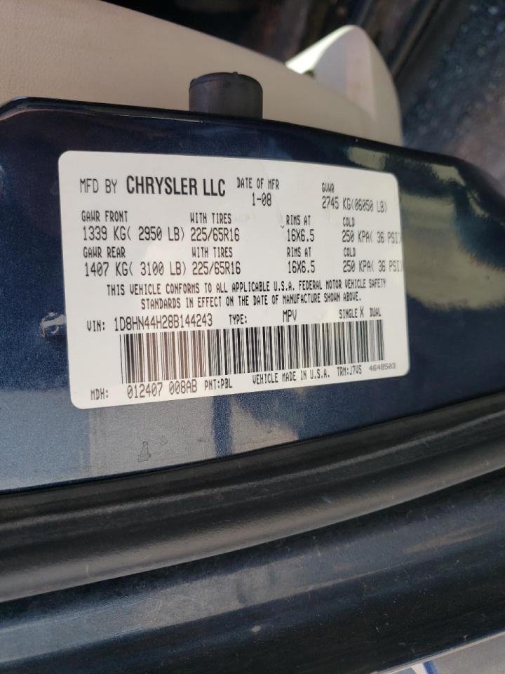 Photo 10 from auction – 2008 DODGE GRAND CARA with VIN 1D8HN44H28B144243