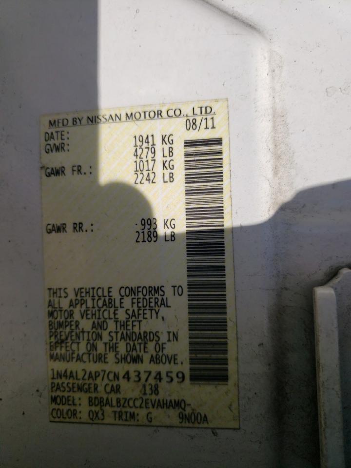 Zdjęcie 10 z aukcji – 2012 NISSAN ALTIMA BAS z VIN 1N4AL2AP7CN437459