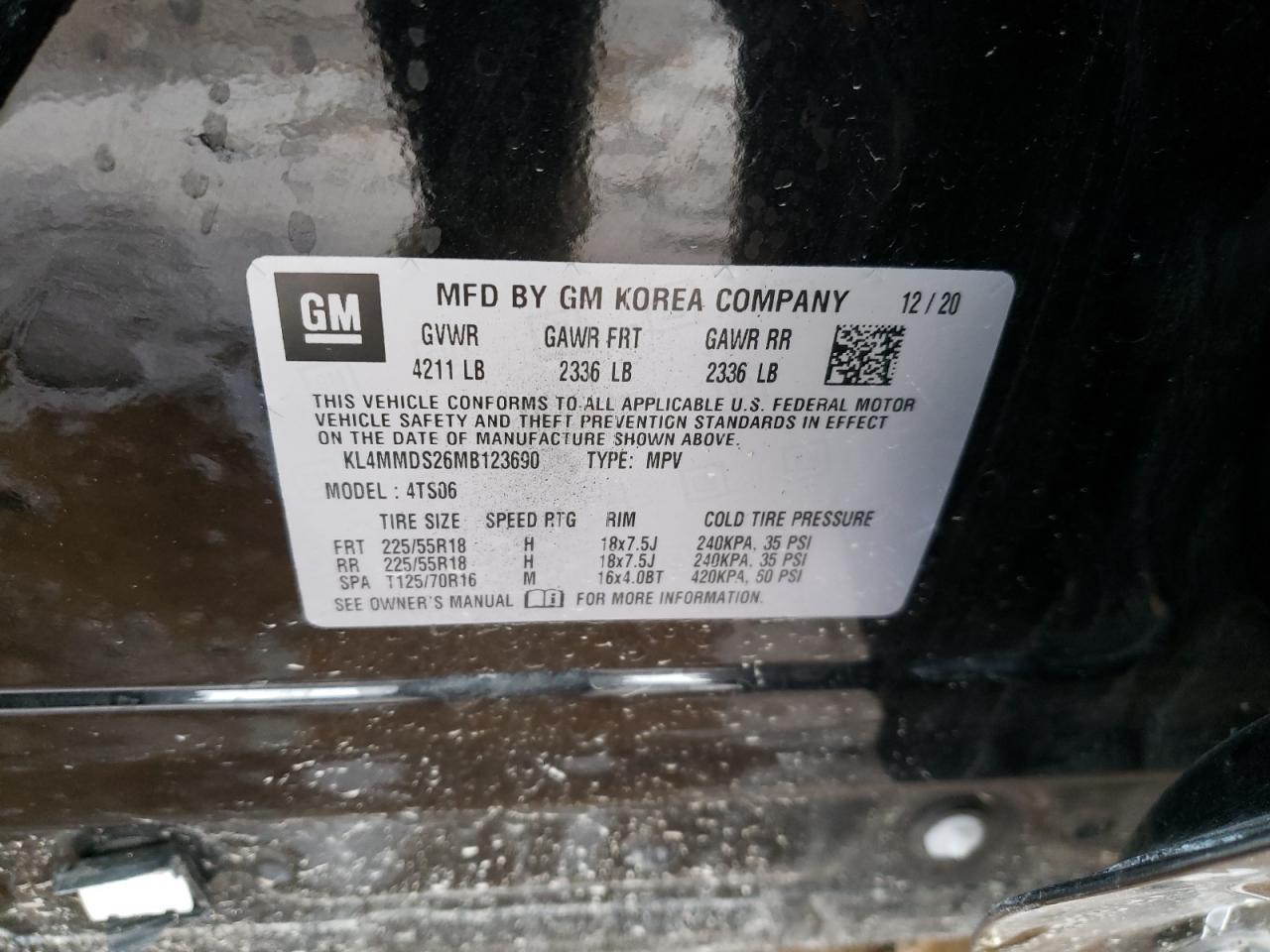 Photo 10 from auction – 2021 BUICK ENCORE GX with VIN KL4MMDS26MB123690