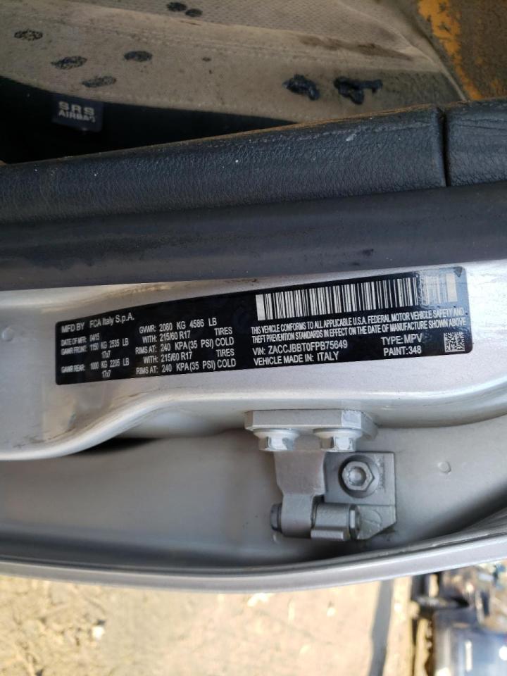 Photo 10 from auction – 2015 JEEP RENEGADE L with VIN ZACCJBBT0FPB75649