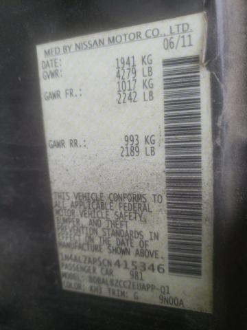 Zdjęcie 10 z aukcji – 2012 NISSAN ALTIMA BAS z VIN 1N4AL2AP5CN415346