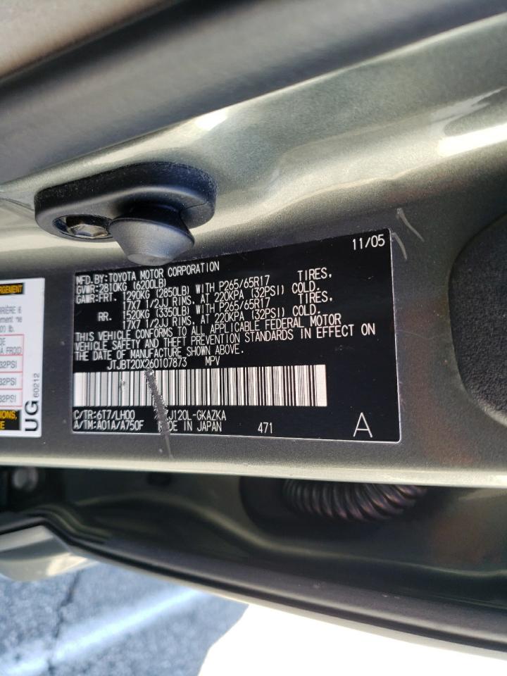 Photo 10 from auction – 2006 LEXUS GX 470 with VIN JTJBT20X260107873