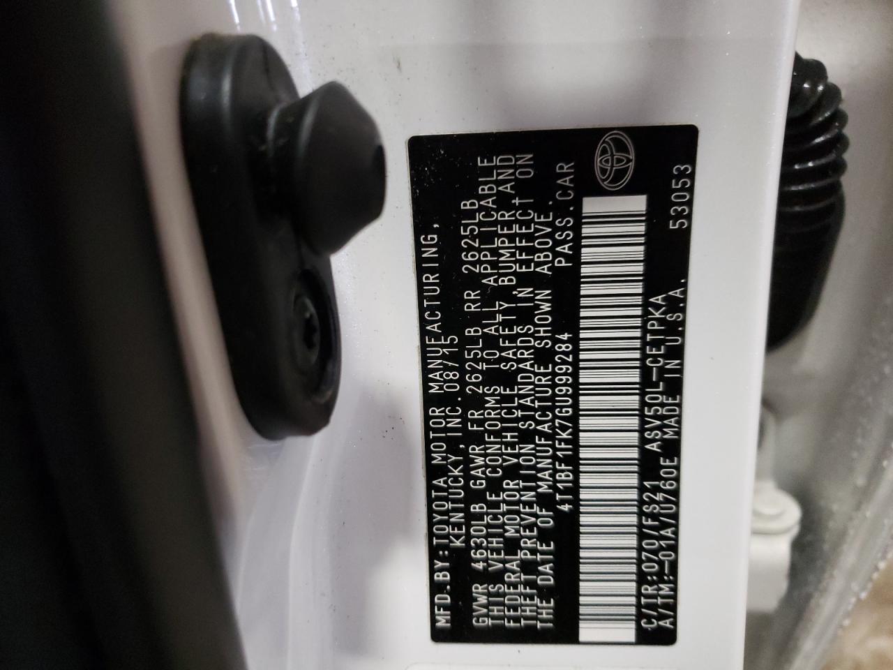 Photo 10 from auction – 2016 TOYOTA CAMRY LE with VIN 4T1BF1FK7GU999284