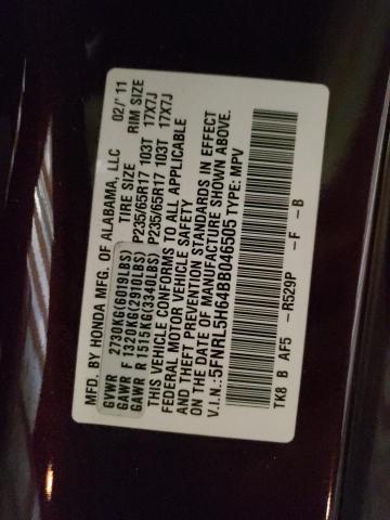Photo 10 from auction – 2011 HONDA ODYSSEY EX with VIN 5FNRL5H64BB046505