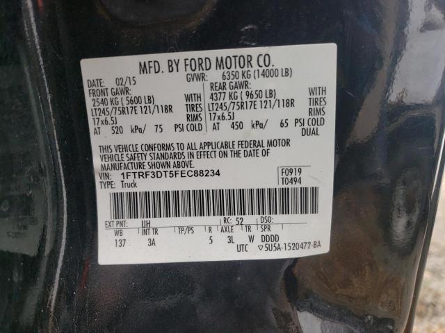 Photo 10 from auction – 2015 FORD F350 SUPER with VIN 1FTRF3DT5FEC88234