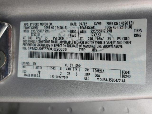 Photo 10 from auction – 2013 FORD ESCAPE with VIN 1FMCU0F77DUB20636