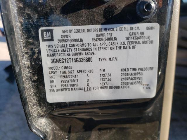 Photo 10 from auction – 2004 CHEVROLET AVALANCHE with VIN 3GNEC12T14G326800