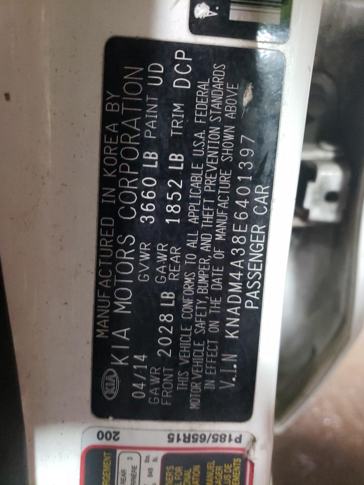 Photo 10 from auction – 2014 KIA RIO LX with VIN KNADM4A38E6401397