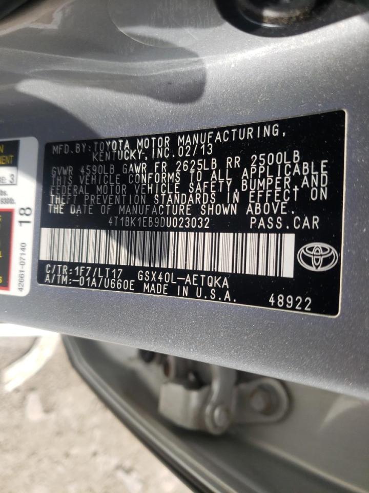 Photo 10 from auction – 2013 TOYOTA AVALON BAS with VIN 4T1BK1EB9DU023032