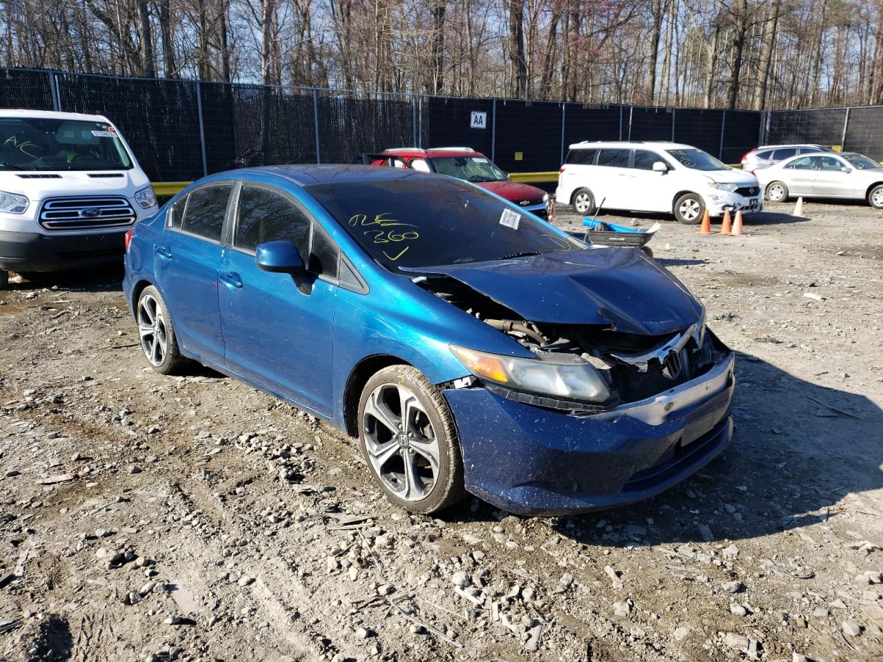 HONDA CIVIC LX 2012 with VIN 2HGFB2F56CH543874 - Photo from auction