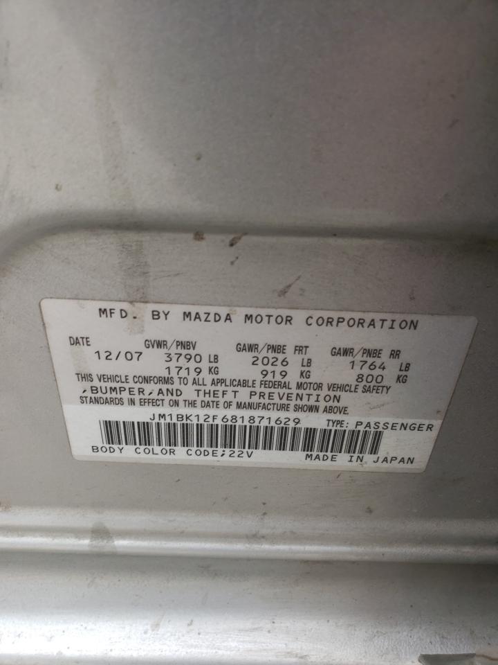 Photo 10 from auction – 2008 MAZDA 3 I with VIN JM1BK12F681871629
