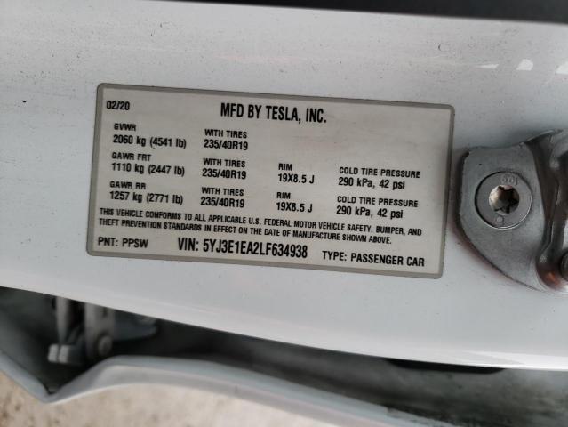 Photo 10 from auction – 2020 TESLA MODEL 3 with VIN 5YJ3E1EA2LF634938