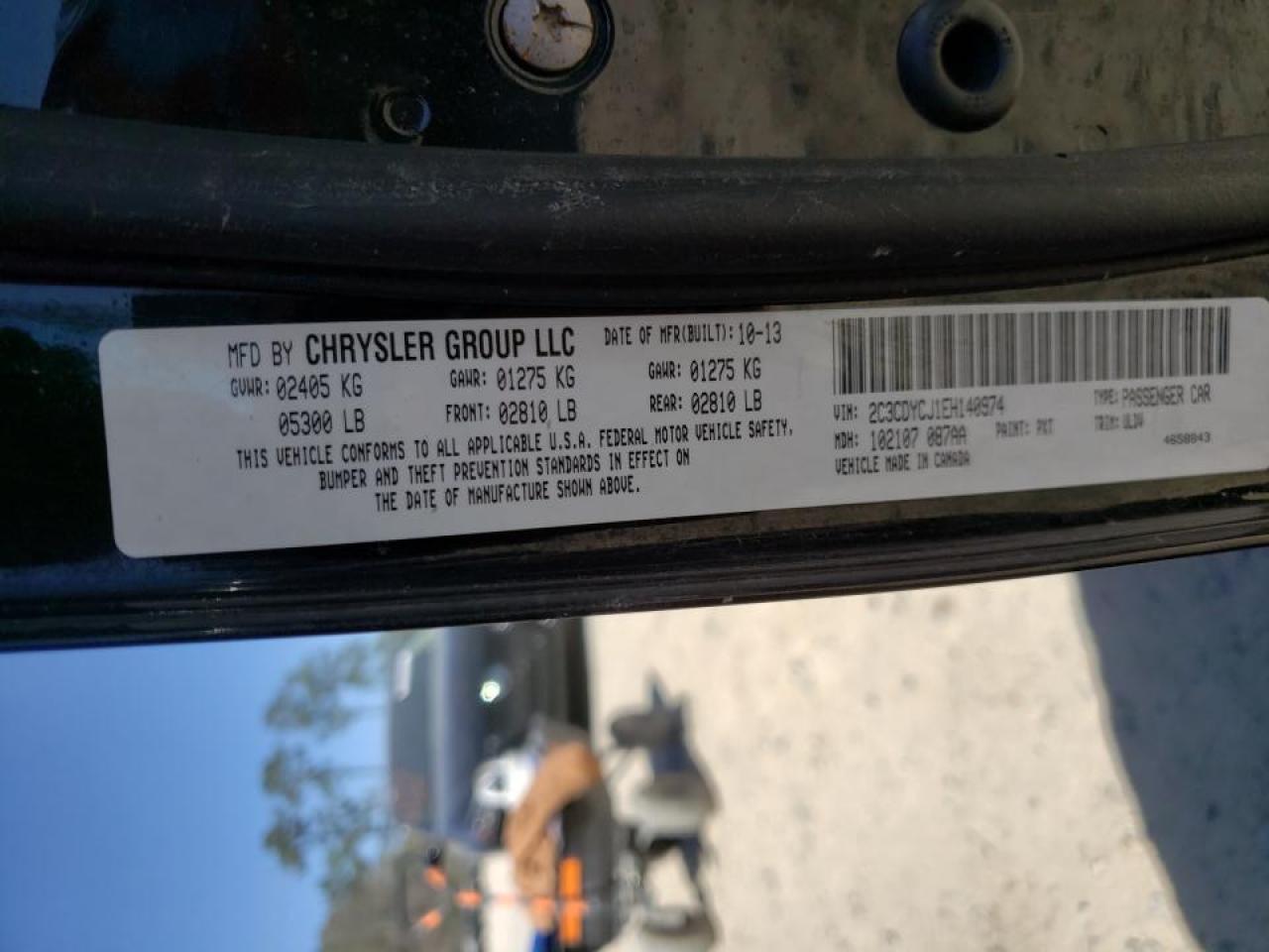 Photo 10 from auction – 2014 DODGE CHALLENGER with VIN 2C3CDYCJ1EH140974