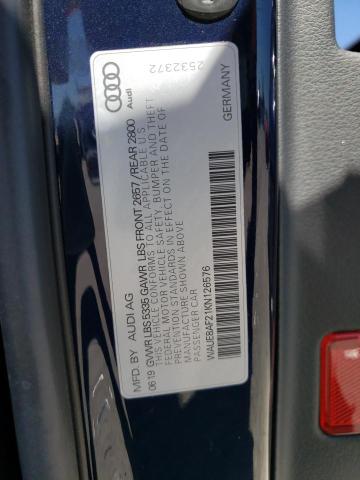 Photo 10 from auction – 2019 AUDI A6 PREMIUM with VIN WAUE8AF21KN126576