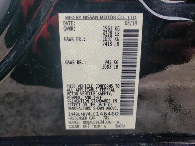 Photo 10 from auction – 2020 NISSAN ALTIMA S with VIN 1N4BL4BV4LC146460