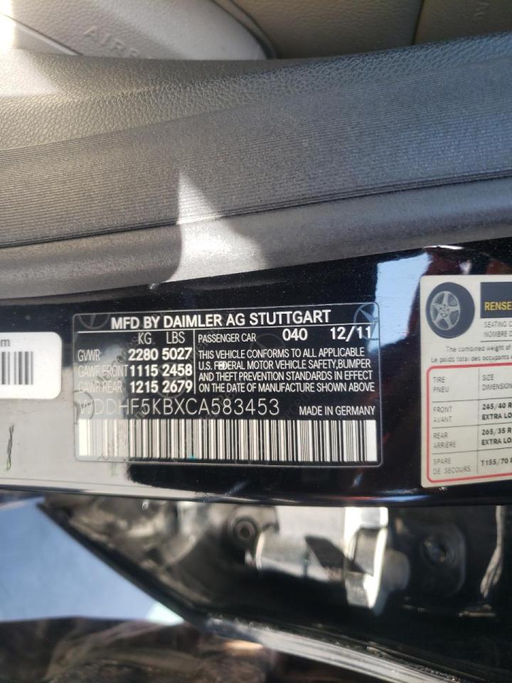 Photo 10 from auction – 2012 MERCEDES-BENZ E 350 with VIN WDDHF5KBXCA583453