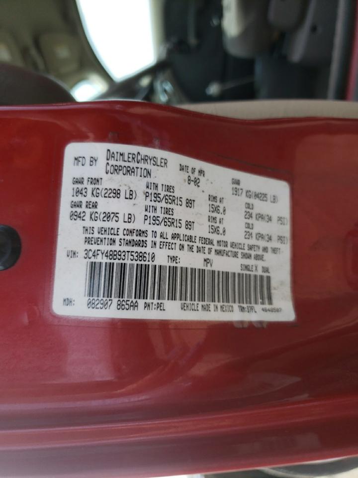 Photo 10 from auction – 2003 CHRYSLER PT CRUISER with VIN 3C4FY48B93T538610